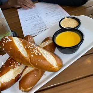 Soft Pretzels beer cheese, spicy mustard