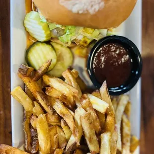 The End Burger with fries