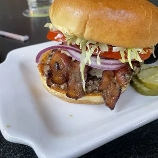 Bison and blue burger