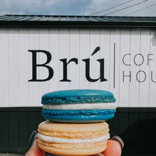 a stack of macarons