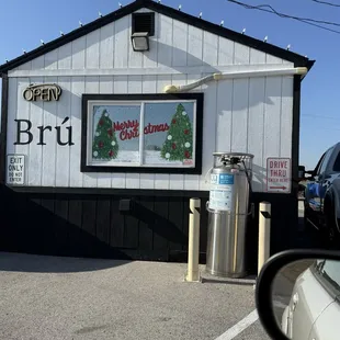 Exterior shot of Bru Coffee House.