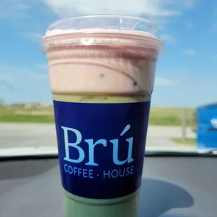 Matcha with strawberry cold foam!