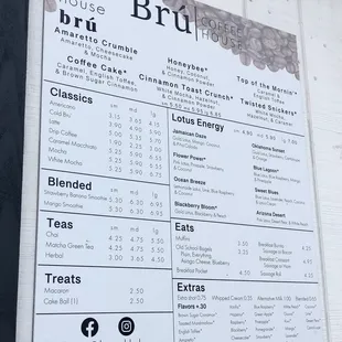 Their menu.
