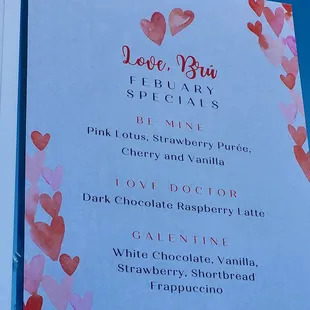 Specials change each month