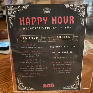 Happy Hour Menu