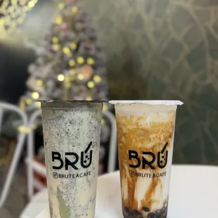 Minty Grinch &amp; Brown Sugar Boba Latte