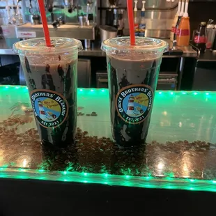 Peppermint mocha iced latte