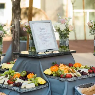 Such a beautiful display of the fruit and cheese appetizer by Bruce Brown.