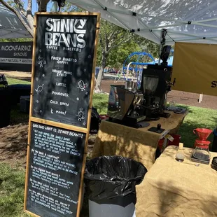 a chalk board with a menu