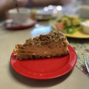 Sweet potato walnut cheesecake!!! Literally the best cheesecake I have ever had.