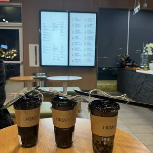 Drinks come with cute twine to use to carry your drink.