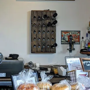 a display of bagels