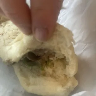 2.5" of empty sandwich on each end