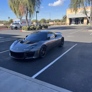 a car parked in a parking lot