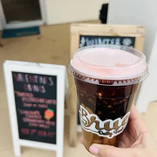 Chocolate covered strawberry latte