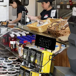 two women working in a kitchen
