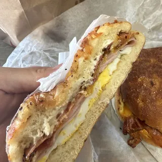 Egg, Peppered Bacon & Cheese Sandwich