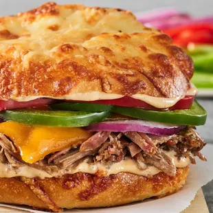 a closeup of a sandwich