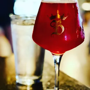 Raspberry Wheat beer on a hot day.