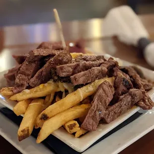 Appetizer green-chile fries with steak