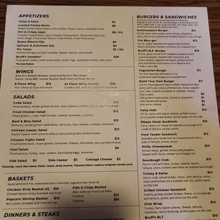 the menu
