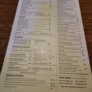 the menu