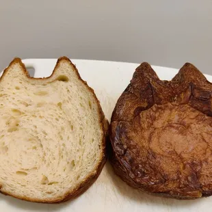 I cut the Neko Danish Bread in half. Inside and outside...
