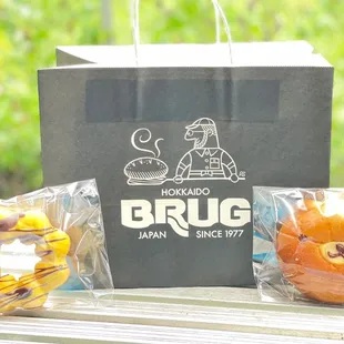 pumpkin mochi dessert and a bread dessert with a perfectly made chocolate filling.. these are YUMMY!!