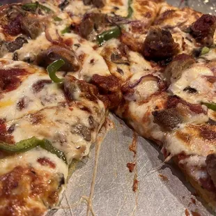 Joes Sicilian meatball pizza