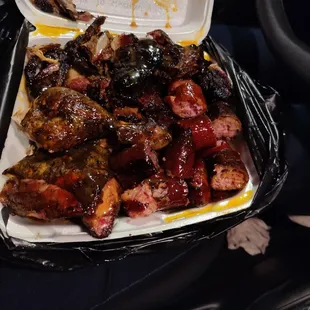 3 meat combo.. sausage, ribs, &amp;chicken