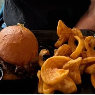 Burger and fries
