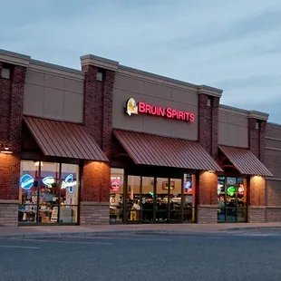 the front of a restaurant at dusk