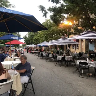 Street eating outdoors