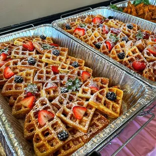 waffles, food