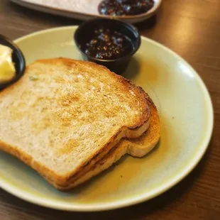 Great sourdough toast room temperature and semi cold butter so it didn&apos;t melt on the bread and was just a spread