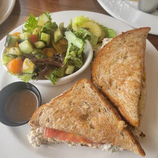 Tuna melt with side salad