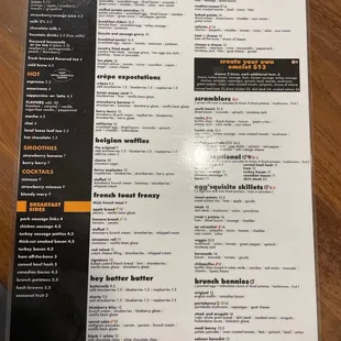 menu