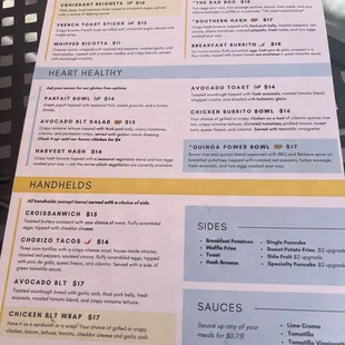 Menu as of 8/24