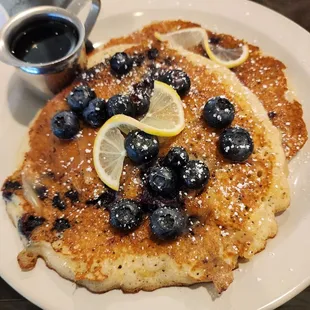 Blueberry lemon poppyseed pancakes