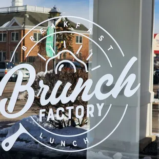 the logo on the window