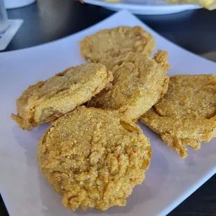 Fried green tomatoes.  $11.00