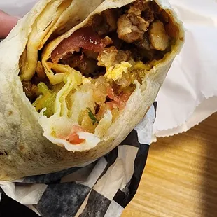 Meat lovers burrito