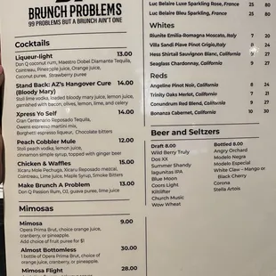 Menu back