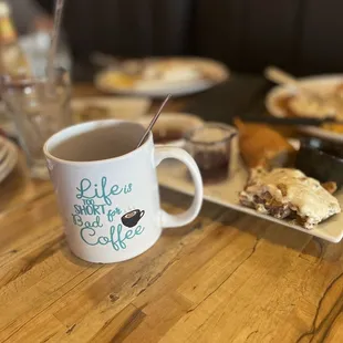 a cup of coffee on a table