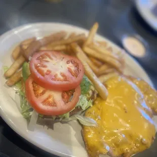 Chicken sandwich with fries