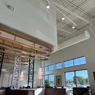 Inside the restaurant. It's very bright and airy.