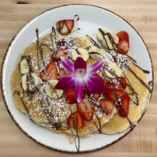 Strawberry &amp; banana Nutella pancakes