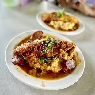 Fish n Grits with Sausage