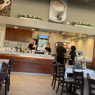 the interior of a coffee shop