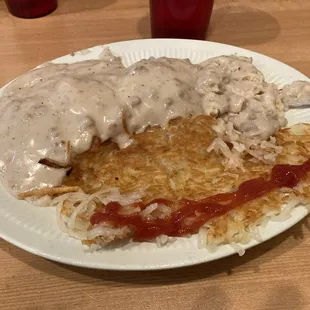 Biscuits &amp; Gravy with hash browns